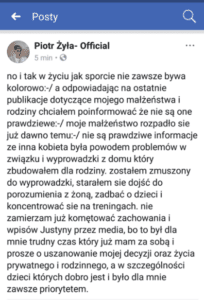 oświadczenie Piotr Żyła